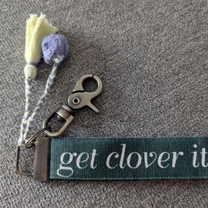 Chic Green Keychain with Tassels